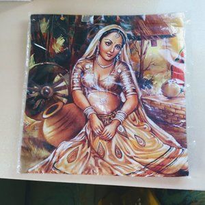 Decorative pillow case with Lovely lady